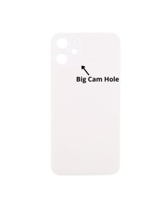 iPhone 12 Compatible Back Glass Cover (Big Camera Hole) - White