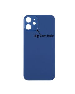 iPhone 12 Compatible Back Glass Cover (Big Camera Hole) - Blue