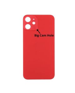 iPhone 12 Mini Compatible Back Glass Cover (Big Camera Hole) - Red