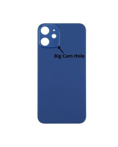 iPhone 12 Mini Compatible Back Glass Cover (Big Camera Hole) - Blue