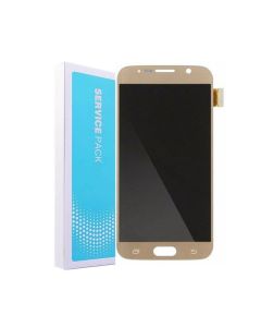 Galaxy S6 Compatible LCD Touch Screen Assembly - Gold, Service Pack