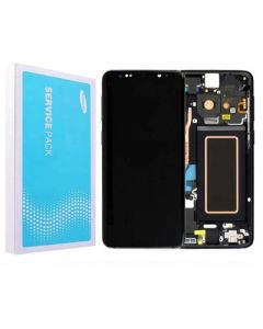 Galaxy S9 Compatible LCD Screen Touch Assembly with Frame - Midnight Black