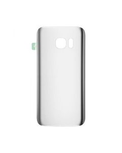 Galaxy S7 Edge Compatible Back Glass Cover - Silver