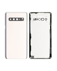 Galaxy S10 5G Compatible Back Glass Cover With Camera Lens - Crown Silver