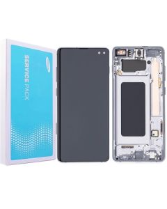 Galaxy S10 Plus Compatible LCD Touch Screen Assembly with Frame - Prism Black