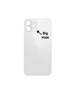 iPhone 12 Mini Compatible Back Glass Cover (Big Camera Hole) - White