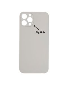 iPhone 12 Pro Compatible Back Glass Cover (Big Camera Hole) - Silver