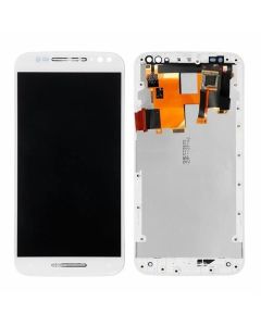 Moto X Style Compatible LCD Touch Screen Assembly with frame - White