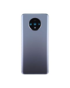 OnePlus 7T Compatible Back Glass Cover with Camera Lens - Frosted Silver