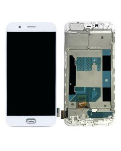 Oppo R11 Compatible LCD Touch Screen Assembly with Frame - White, AAA HIGH COPY