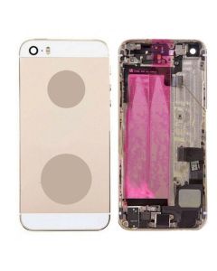 iPhone 5S Compatible Housing with Charging Port and Power Volume Flex Cable - Gold, OEM