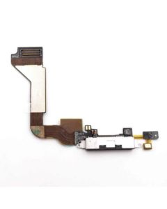 iPhone 4 Compatible Charging Port Flex Cable with Mic - White, AAA HIGH COPY