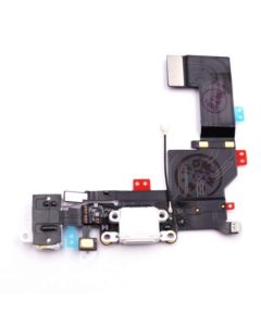 iPhone SE Compatible Charging Port, Handsfree Port Flex Cable with Mic - White, AAA HIGH COPY