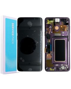 Galaxy S9 Compatible LCD Screen Touch Assembly with Frame - Lilac Purple