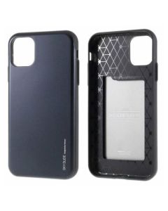 Mercury Sky Slide Bumper Case Cover With Card Slot for iPhone 12 Mini - Black