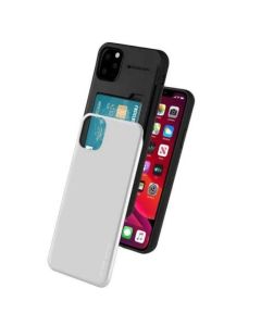 Mercury Sky Slide Bumper Case Cover With Card Slot for iPhone 11 Pro - Silver