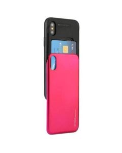 Mercury Sky Slide Bumper Case Cover With Card Slot for iPhone 13 - Hot Pink
