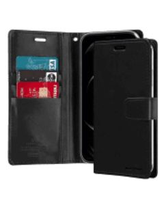 Mercury Blue Moon Diary Wallet Leather Case Cover For Galaxy A22 4G - Black